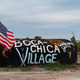 A sign welcomes you to Boca Chica near SpaceX's Starbase facility in South Texas